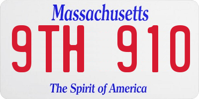 MA license plate 9TH910