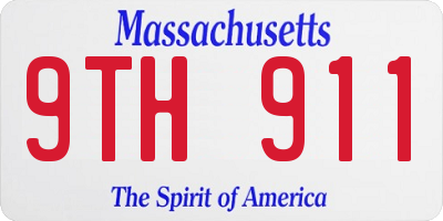 MA license plate 9TH911