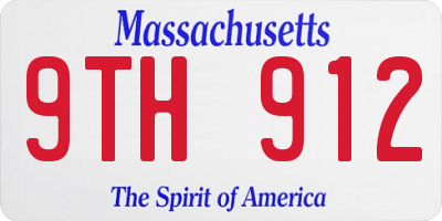 MA license plate 9TH912