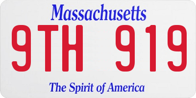MA license plate 9TH919