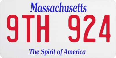 MA license plate 9TH924
