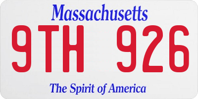 MA license plate 9TH926