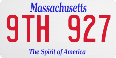 MA license plate 9TH927