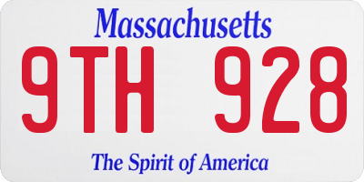 MA license plate 9TH928