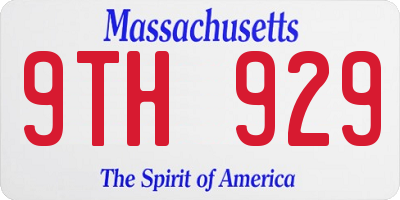 MA license plate 9TH929