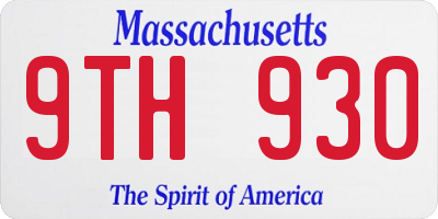 MA license plate 9TH930