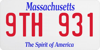 MA license plate 9TH931