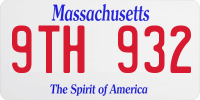 MA license plate 9TH932