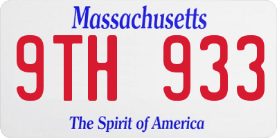 MA license plate 9TH933