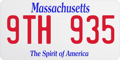 MA license plate 9TH935