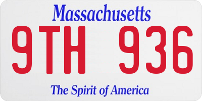 MA license plate 9TH936