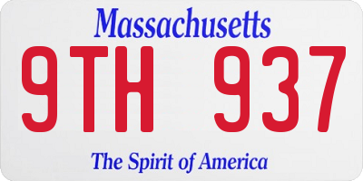 MA license plate 9TH937