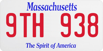 MA license plate 9TH938