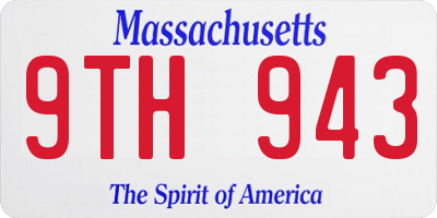 MA license plate 9TH943