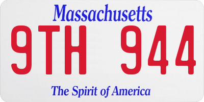 MA license plate 9TH944