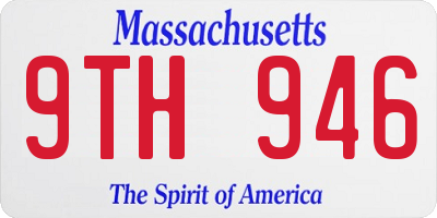 MA license plate 9TH946