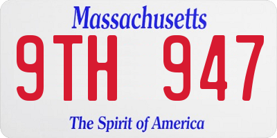 MA license plate 9TH947