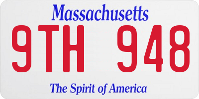 MA license plate 9TH948