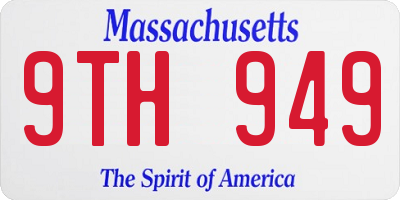 MA license plate 9TH949