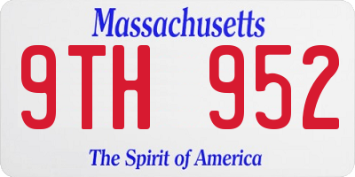 MA license plate 9TH952