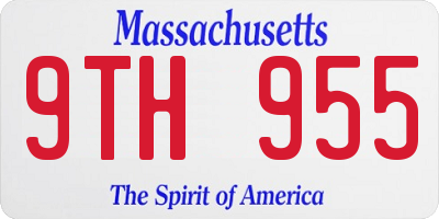 MA license plate 9TH955