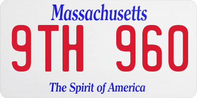 MA license plate 9TH960