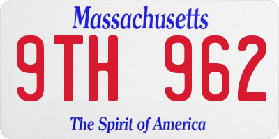 MA license plate 9TH962