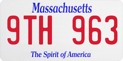 MA license plate 9TH963
