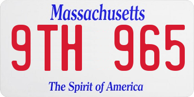 MA license plate 9TH965