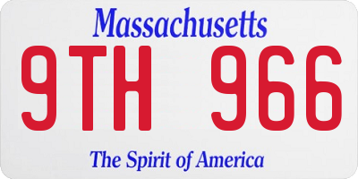MA license plate 9TH966