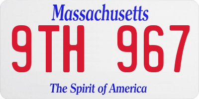 MA license plate 9TH967