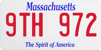 MA license plate 9TH972