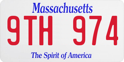 MA license plate 9TH974