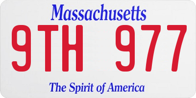 MA license plate 9TH977