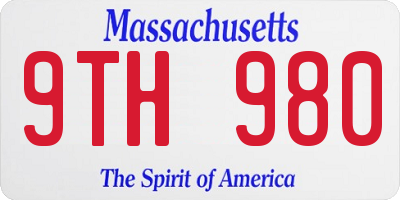 MA license plate 9TH980