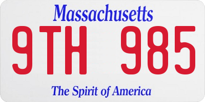 MA license plate 9TH985