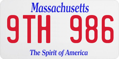 MA license plate 9TH986