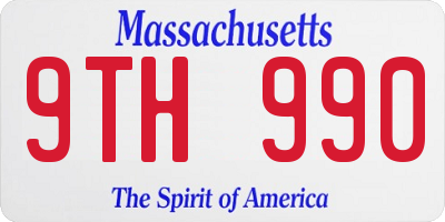 MA license plate 9TH990
