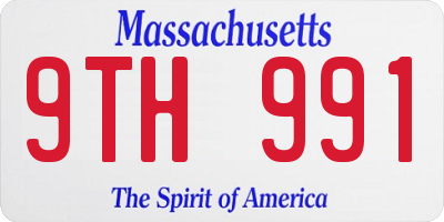 MA license plate 9TH991