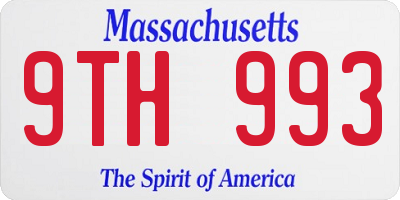 MA license plate 9TH993
