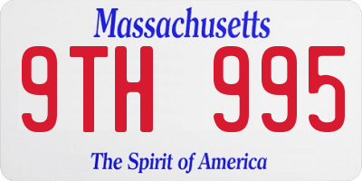 MA license plate 9TH995