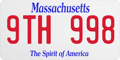 MA license plate 9TH998