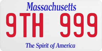 MA license plate 9TH999