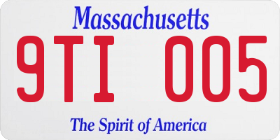 MA license plate 9TI005