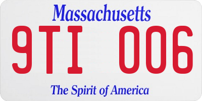 MA license plate 9TI006