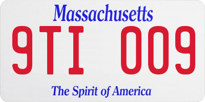 MA license plate 9TI009