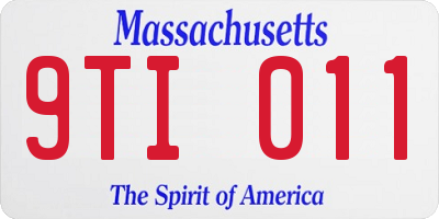MA license plate 9TI011