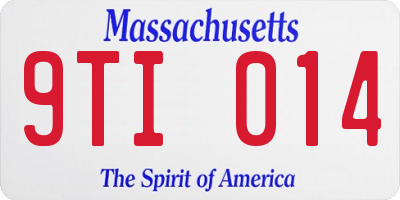 MA license plate 9TI014
