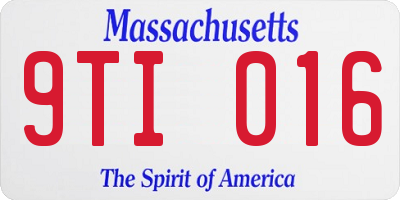 MA license plate 9TI016