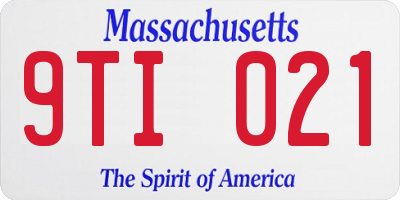 MA license plate 9TI021
